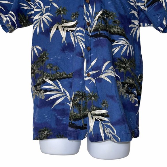 RJC Vintage 1990's Hawaiian Blue Shirt M - Picture 3 of 10